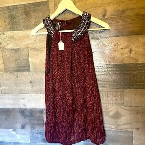 ALFANI chain design neckline halter top, Sz XL